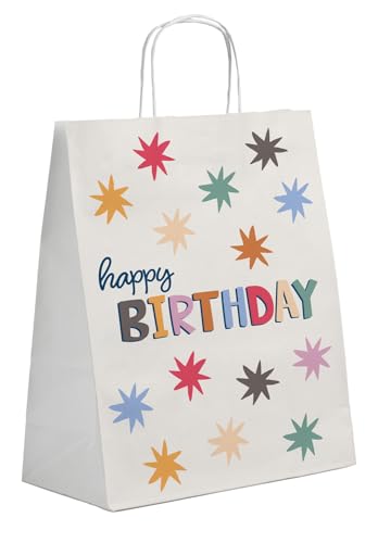 Folat 26871 Dekoration weiß mit bunten Sternen-Geschenktüten-Starburst-20 x 27 cm-6 Stück-Fröhlich und farbenfroh für Kinder und Erwachsenen Geburtstag, Mehrfarbig Folat 26871 Dekoration weiß mit bunten Sternen-Geschenktüten-Starburst-20 x 27 cm-6 Stück-Fröhlich und farbenfroh für Kinder und Erwachsenen Geburtstag, Mehrfarbig von Folat