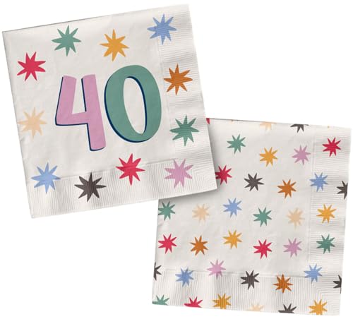 Folat 26877 Dekoration weiß mit bunten Sternen-Servietten-40-Starburst-33 x 33 cm-20 Stück-Fröhlich und farbenfroh Party Geschirr für Kinder und Erwachsenen Geburtstag, Mehrfarbig Folat 26877 Dekoration weiß mit bunten Sternen-Servietten-40-Starburst-33 x 33 cm-20 Stück-Fröhlich und farbenfroh Party Geschirr für Kinder und Erwachsenen Geburtstag, Mehrfarbig von Folat