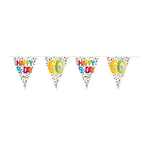 Folat 27160 60. Geburtstag Happy B-Day Wimpelkette Mit Punkten-10 Meter Folat 27160 60. Geburtstag Happy B-Day Wimpelkette Mit Punkten-10 Meter von Folat