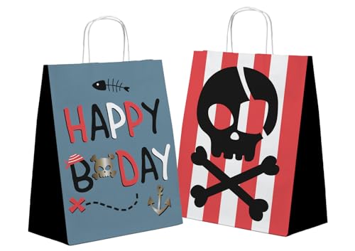 Folat 27473 Piraten Deko Kinder Geburtstag - Geschenktüten - Pirate Party - 20 x 27 cm - 6 Stück - Piratenparty Mädchen Junge Folat 27473 Piraten Deko Kinder Geburtstag - Geschenktüten - Pirate Party - 20 x 27 cm - 6 Stück - Piratenparty Mädchen Junge von Folat