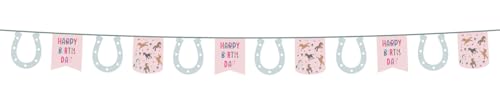 Folat 27506 Pferd Geburtstag Deko Rosa - Wimpelkette - Happy Horse - 6 Meter - Pferdparty Dekoration von Folat