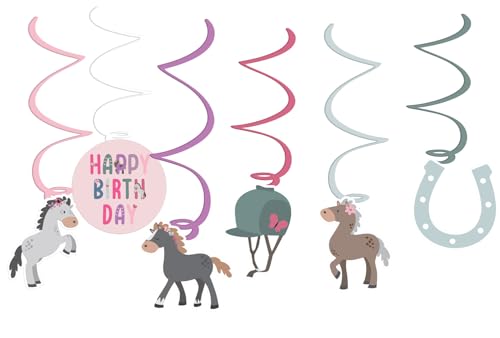 Folat 27507 Pferd Geburtstag Deko Rosa - Hängdekoration - Happy Horse - 6 Stück - Pferdparty Dekoration Folat 27507 Pferd Geburtstag Deko Rosa - Hängdekoration - Happy Horse - 6 Stück - Pferdparty Dekoration von Folat
