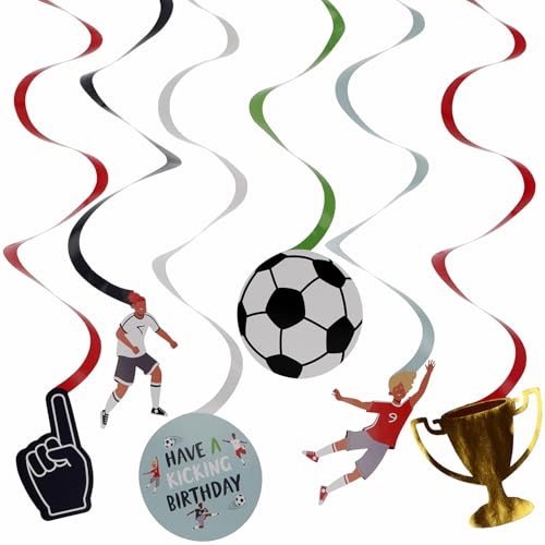 Folat 27572 Fußball Blau Grün Hängdekoration - Fantastic Football - 6 Stück - Fussball Geburtstagsdeko für Kinder Junge und Mädchen Party Dekoration Folat 27572 Fußball Blau Grün Hängdekoration - Fantastic Football - 6 Stück - Fussball Geburtstagsdeko für Kinder Junge und Mädchen Party Dekoration von Folat