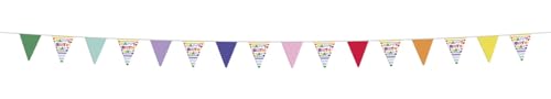 Folat 27780 Geburtstag und Party Dekoration Buntes - Wimpelkette - Papier - Stripetastic - 6 Meter - Partyzubehör für Kinder und Erwachsene von Folat