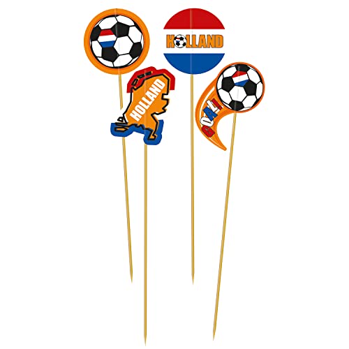 Folat 31088 Spieße Holland 10 cm-8 Stück Fußball Weltmeisterschaft, Mehrfarbig von Folat