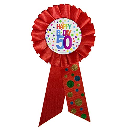 Folat 4729 Anstecker zum 50. Geburtstag mit Regenbogen-Punkten, Mehrfarbig von Folat