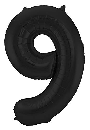 Folat 59390 Folienballon Zahl 19 - matt blau - ca. 86 cm hoch, schwarz, Large von Folat