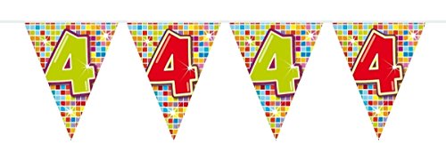 Folat 60004 - Wimpelkette Blocks Geburtstag - ca. 3 m - Zahl: 4 Folat 60004 - Wimpelkette Blocks Geburtstag - ca. 3 m - Zahl: 4 von Folat