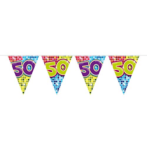 Folat 60050 - Wimpelkette Blocks Geburtstag - ca. 3 m - Zahl: 50 von Folat