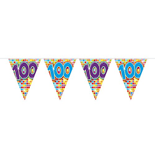 Folat 60100 - Wimpelkette Blocks Geburtstag - ca. 3 m - Zahl: 100 von Folat