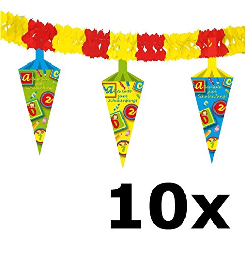 Folat 61316 - Banner / Girlande Schulanfang - Schultüte - ca. 4 m Lang - ca. 25 cm Hoch - 10 Stk. Folat 61316 - Banner / Girlande Schulanfang - Schultüte - ca. 4 m Lang - ca. 25 cm Hoch - 10 Stk. von Folat