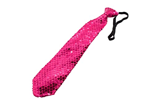 Folat 61903 Pinke LED Krawatte Metallic mit Pailletten Disco zum Kostüm von Folat