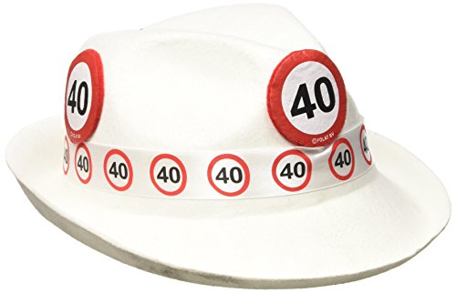 Folat 62340 Tribly Party Hut - Verkehrszeichen 40 Jahre, Unisex-Erwachsene, Weiß, Einheitsgröße von Folat