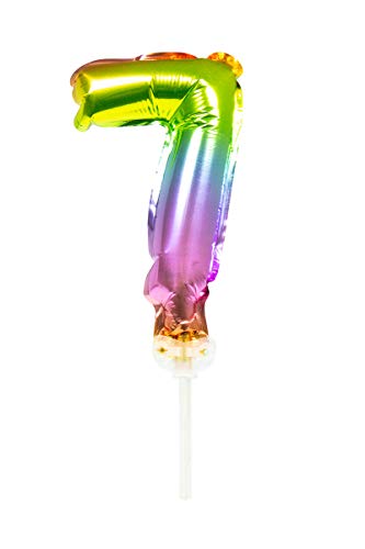 Folat 63067 Folienballon Tortendeko Regenbogen Zahl 7-13cm von Folat