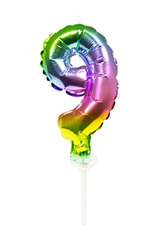 Folat 63069 Folienballon Tortendeko Regenbogen Zahl 9-13cm Folat 63069 Folienballon Tortendeko Regenbogen Zahl 9-13cm von Folat