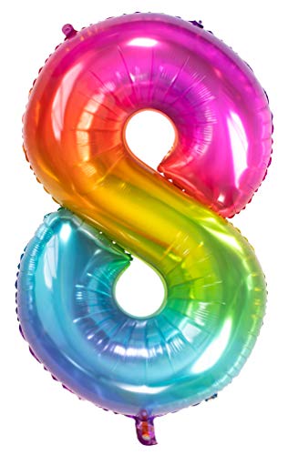 Folat 63248 Folienballon Yummy Gummy Rainbow Ziffer/Zahl 8-86 cm, Mehrfarbig Folat 63248 Folienballon Yummy Gummy Rainbow Ziffer/Zahl 8-86 cm, Mehrfarbig von Folat