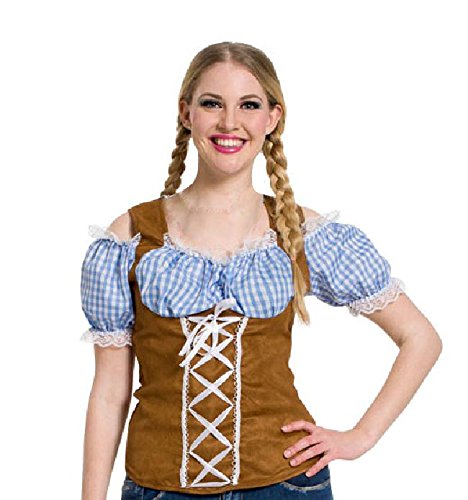 Folat 63312 Girls Oktoberfest Top, S/M, Blau, Kariert, Braun Folat 63312 Girls Oktoberfest Top, S/M, Blau, Kariert, Braun von Folat