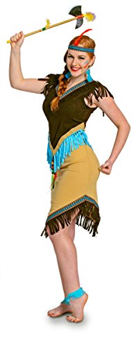 Folat 63318 Frauen Indianerkostüm Damen 2-teilig Wild West, L, Braun, Blau Folat 63318 Frauen Indianerkostüm Damen 2-teilig Wild West, L, Braun, Blau von Folat
