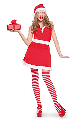 Folat 63334 Sexy Weihnachtsfrau-Kostüm Damen Farbe Rot Weiß Größe L-XL 63334-Sexy Weihnachten Erwachsene Christmas Costume von Folat