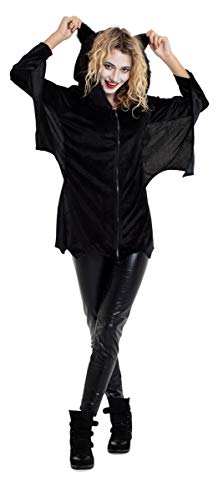 Folat 63409 Fledermaus Kleid für Damen - Größe L-XL, Women, Einfarbig, Schwarz von Folat
