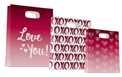 Folat 63791 Romantische Deko Geschenktüten-Ombre Love-3 Stück für Hochzeit Valentinstag oder Muttertag, Mehrfarbig von Folat