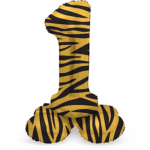 Folat 64751 Luftballon Geburtstag Stehender Ziffer Zahl 1 Tiger Chic Löwe Braun Schwarz 41 cm - Decoration Geburtstagdeko, Ballon Zahl, Kein Helium erforderlich Folat 64751 Luftballon Geburtstag Stehender Ziffer Zahl 1 Tiger Chic Löwe Braun Schwarz 41 cm - Decoration Geburtstagdeko, Ballon Zahl, Kein Helium erforderlich von Folat