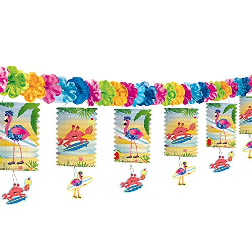 Folat 65346 Laternengirlande Girlande Dekogirlande Flamingo Beachparty Geburtstag 3,6m, Multi-Colored Folat 65346 Laternengirlande Girlande Dekogirlande Flamingo Beachparty Geburtstag 3,6m, Multi-Colored von Folat
