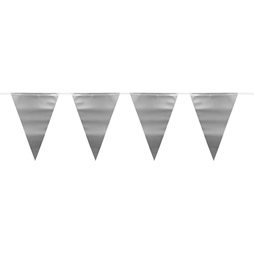 Folat Wimpelkette Silber Metallic Mat - 6 Meter Folat Wimpelkette Silber Metallic Mat - 6 Meter von Folat