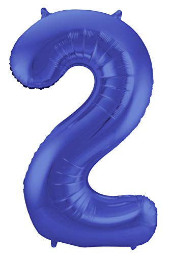 Folat 65922 Folienballon Ziffer Zahl 2 Metallic 86 cm-Helium Ballon Decoration Geburtstag, Hochzeit, Jubiläum, Blau Matt Folat 65922 Folienballon Ziffer Zahl 2 Metallic 86 cm-Helium Ballon Decoration Geburtstag, Hochzeit, Jubiläum, Blau Matt von Folat
