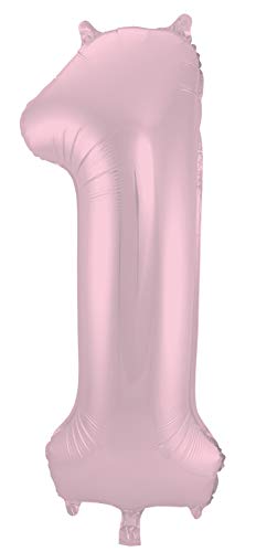 Folat 65951 - Folienballon Zahl 1 - Pink Pastel ca. 86 cm von Folat