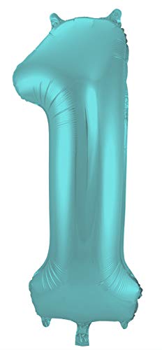 Folat 65961 - Folienballon Zahl 1 - Mint Pastel ca. 86 cm, Grün Pastel von Folat