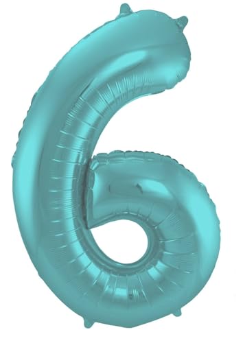 Folat 65966 - Folienballon Zahl 6 - Mint Pastel ca. 86 cm von Folat