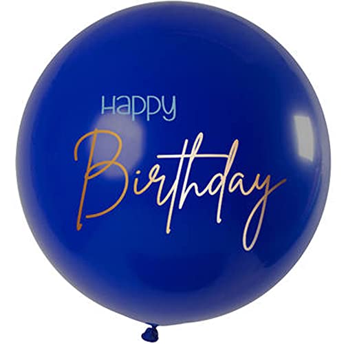 Folat 66010 Ballon Elegant True Blue XL-80cm, Blau, Happy Birthday von Folat