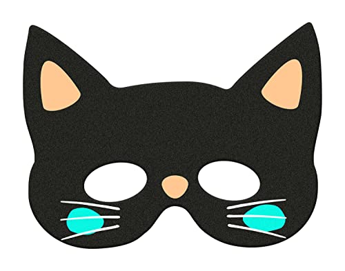 Folat 67990 Halloween Maske Katze - Katze maske für Karneval Halloween Feste und Carnival Partys, Face Mask schwarze katze von Folat
