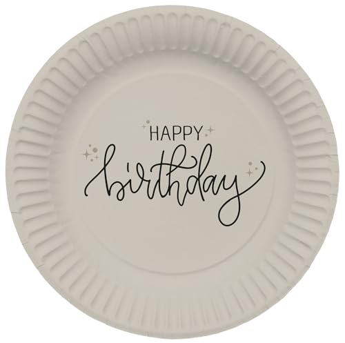 Folat 68682 Geburtstag Dekoration Schwarz, Creme, Champagner Gold - Teller - Crème Noir - 23 cm - 8 Stück - EIN schickes und charmantes Happy Birthday Geschirr Folat 68682 Geburtstag Dekoration Schwarz, Creme, Champagner Gold - Teller - Crème Noir - 23 cm - 8 Stück - EIN schickes und charmantes Happy Birthday Geschirr von Folat