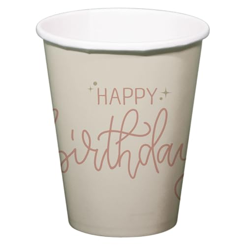 Folat 68701 Dekoration Rosa, Creme, Champagner Gold-Becher-Crème Rose-250 ml-8 Stück-Eine raffinierte, Junge und lebendige Geburtstags Happy Birthday Geschirr für Frauen und Mädchen Folat 68701 Dekoration Rosa, Creme, Champagner Gold-Becher-Crème Rose-250 ml-8 Stück-Eine raffinierte, Junge und lebendige Geburtstags Happy Birthday Geschirr für Frauen und Mädchen von Folat