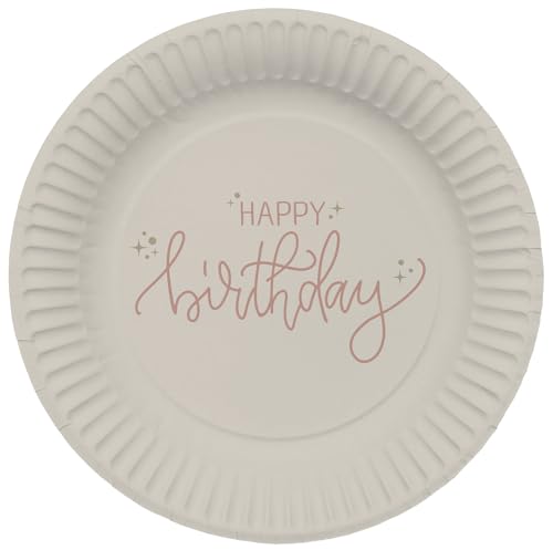 Folat 68702 Dekoration Rosa, Creme, Champagner Gold-Teller-Crème Rose-23 cm-8 Stück-Eine raffinierte, Junge und lebendige Geburtstags Happy Birthday Geschirr für Frauen und Mädchen Folat 68702 Dekoration Rosa, Creme, Champagner Gold-Teller-Crème Rose-23 cm-8 Stück-Eine raffinierte, Junge und lebendige Geburtstags Happy Birthday Geschirr für Frauen und Mädchen von Folat