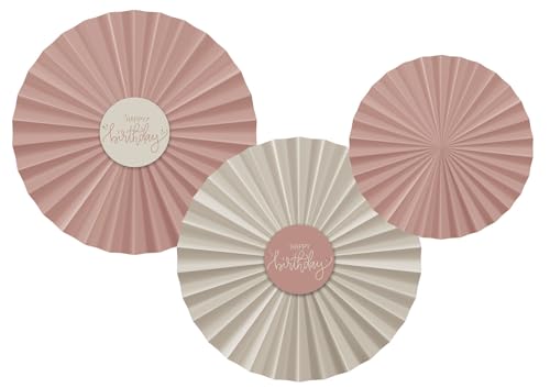 Folat 68707 Geburtstag Dekoration Rosa, Creme, Champagner Gold-Deko-Fan-Set-Crème Rose-3 Pieces-Eine raffinierte, Junge und lebendige Geburtstagsdeko Happy Birthday für Frauen und Mädchen Folat 68707 Geburtstag Dekoration Rosa, Creme, Champagner Gold-Deko-Fan-Set-Crème Rose-3 Pieces-Eine raffinierte, Junge und lebendige Geburtstagsdeko Happy Birthday für Frauen und Mädchen von Folat