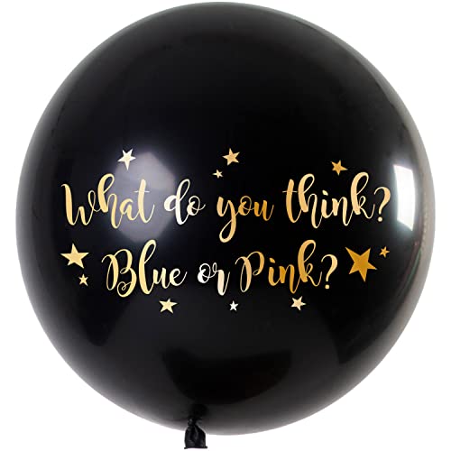 Folat 69346 Ballon Gender Reveal Mädchen Metallic-90cm Latex Helium Luftballon, Geburtstag Deko, Gold,pink,Black, 30 cm von Folat