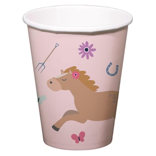 Folat 27502 Pferd Geburtstag Deko Rosa - Becher - Happy Horse - 250 ml - 8 Stück - Pferde Partygeschirr für Pferdparty Folat 27502 Pferd Geburtstag Deko Rosa - Becher - Happy Horse - 250 ml - 8 Stück - Pferde Partygeschirr für Pferdparty von Folat