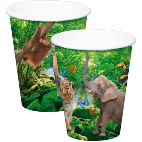 Folat 8 Papp-Becher *Safari & Wilde Tiere * für Party und Geburtstag 62001 // Kindergeburtstag Set Partybecher Becher Dschungel Löwe AFFE Zebra Giraffe Folat 8 Papp-Becher *Safari & Wilde Tiere * für Party und Geburtstag 62001 // Kindergeburtstag Set Partybecher Becher Dschungel Löwe AFFE Zebra Giraffe von Folat