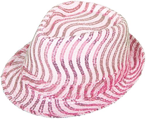 Folat 8714572225380 22538-Tribly Party Hut Deluxe-mit Pailletten-One Size, Unisex-Erwachsene, Rosa/Weiß, Einheitsgröße von Folat