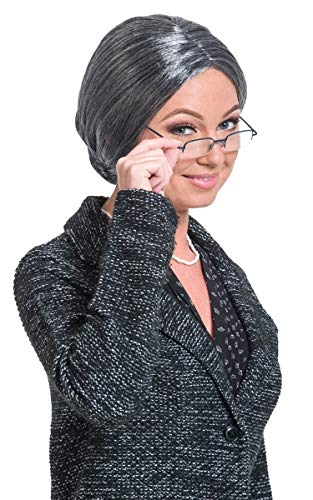 Folat Damen Grå bedstemor paryk Graue Oma Per cke, Grau, Einheitsgröße EU von Folat