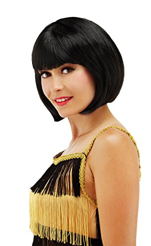 Folat Damen Perücke Per cke Bobfrisur Schwarz, Schwarz, Einheitsgröße EU Folat Damen Perücke Per cke Bobfrisur Schwarz, Schwarz, Einheitsgröße EU von Folat