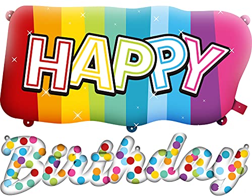 Folat - Folienballons 'Happy Birthday' Rainbow Bday - 2 Stück von Folat