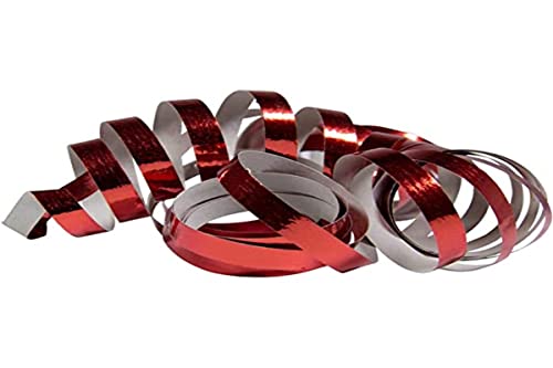 Folat 65801 - Luftschlangen - rot metallic - 2 Rollen mit je 18 Schlangen - 4 m lang, einheitsgröße von Folat
