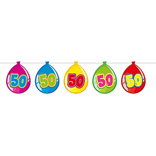 Folat Wimpelgirlande 10 m Luftballon Zahl 50 von Folat
