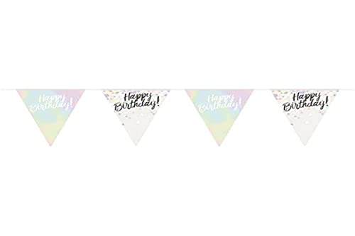 Folat Wimpelkette Happy Birthday, irisierend, ca. 4 Meter von Folat