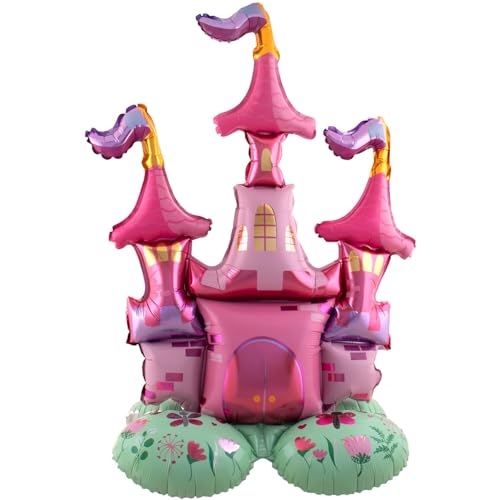 Folienballon * PRINZESSINNEN-SCHLOSS * als Deko für Geburtstag und Mottoparty | Stehender Schloss Luftballon, 65x91cm, wird mit Luft gefüllt | Mädchen Kinder Kindergeburtstag Partydeko Ballon von Folat