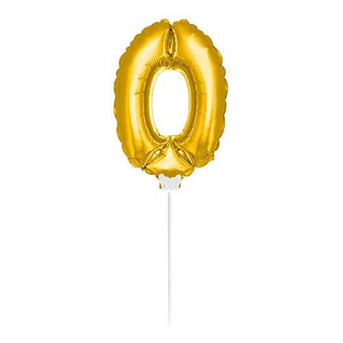Folienballon * Zahl 0 * in Gold mit Stab als Deko für Geburtstag, Jubi Folienballon * Zahl 0 * in Gold mit Stab als Deko für Geburtstag, Jubi von Folat